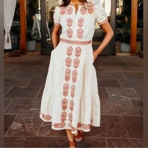 Bohme Cotton Tiered Maxi Dress size L